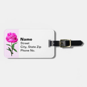 Etiqueta Para Maletas Peonía rosa oscuro