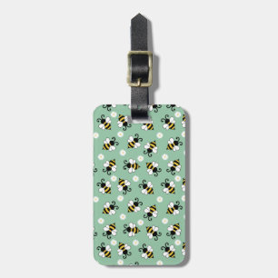 Etiqueta Para Maletas Pequeñas abejas y flores de margarita