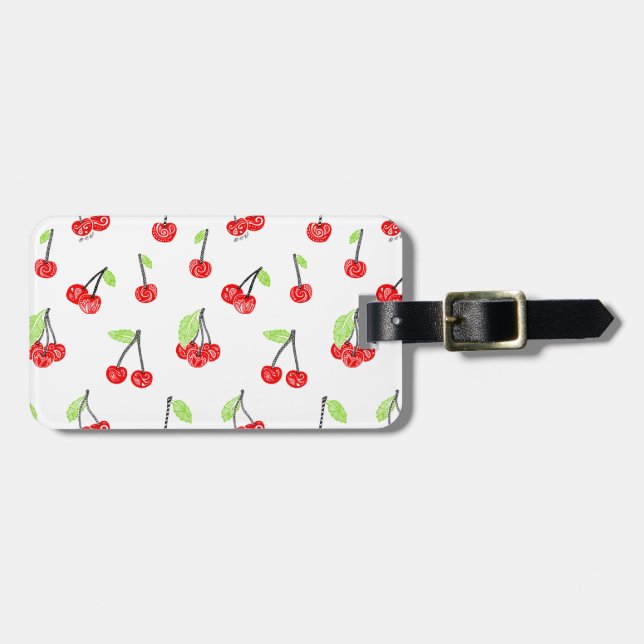 Etiqueta Para Maletas Pequeñas cerezas (Frente Horizontal)