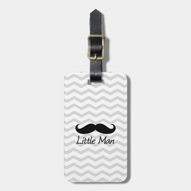 Etiqueta Para Maletas Pequeño Hombre Mustache Chevron Cute Boys (Frente Vertical)