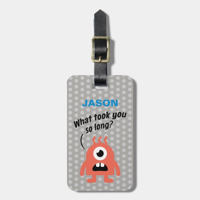 Etiqueta Para Maletas Pequeño monstruo (personalizado) (Frente Vertical)