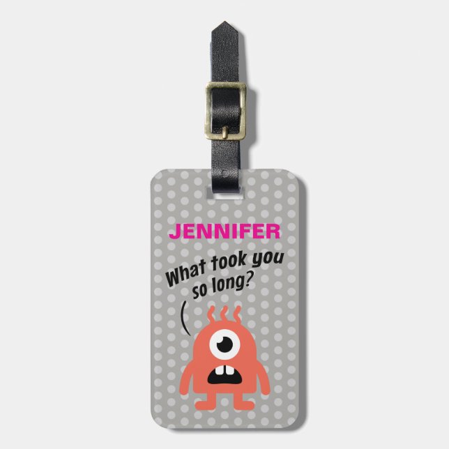 Etiqueta Para Maletas Pequeño monstruo (personalizado) (Frente Vertical)