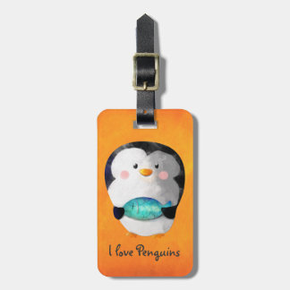 Etiqueta Para Maletas Pequeño pingüino lindo