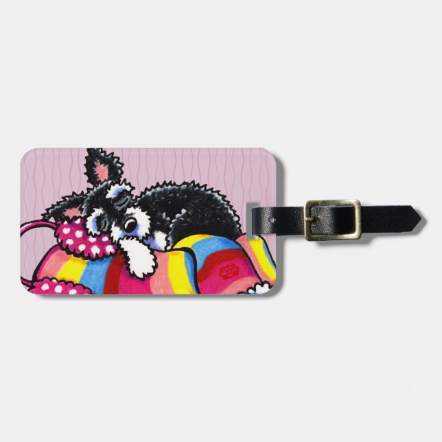 Etiqueta Para Maletas Pequeño Schnauzer (Frente Horizontal)