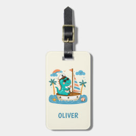 Etiqueta Para Maletas Pequeño y bonito capitán de barco náutico