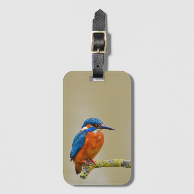Etiqueta Para Maletas Perching Kingfisher (Anverso vertical)