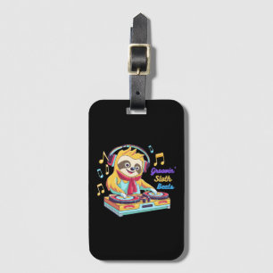 Etiqueta Para Maletas Perezoso Ritmos retro vintage vibrante