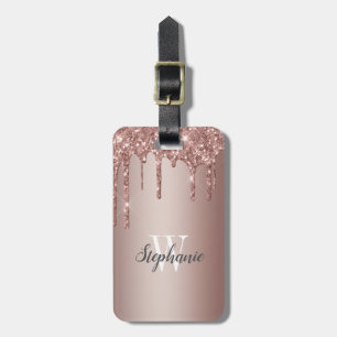 Etiqueta Para Maletas Perforaciones del Purpurina de espuma de oro Rosa