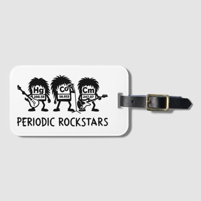 Etiqueta Para Maletas Periodic Rockstars Chemistry Humor (Anverso horizontal)