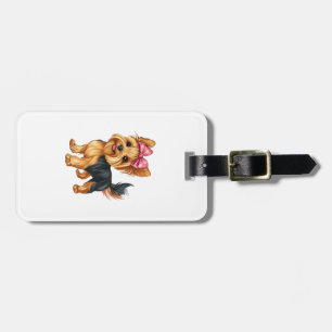 Etiqueta Para Maletas Perra de lazo coqueta Yorkshire Terrier Yorkie mam