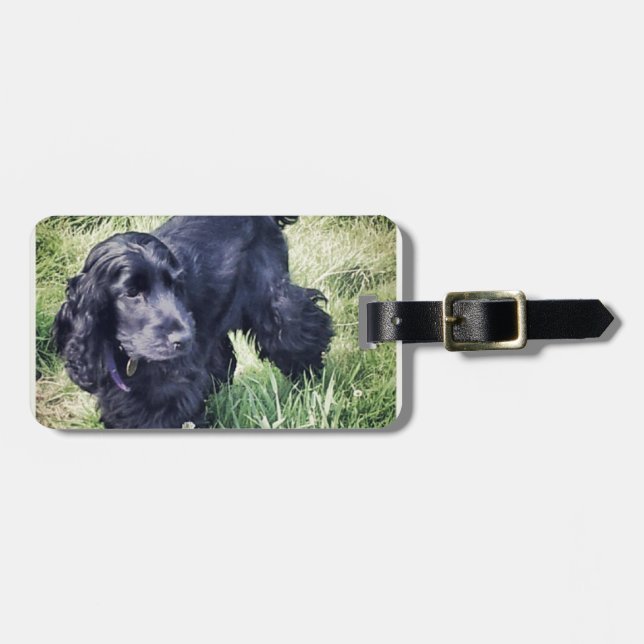 Etiqueta Para Maletas Perrito de cocker spaniel (Frente Horizontal)