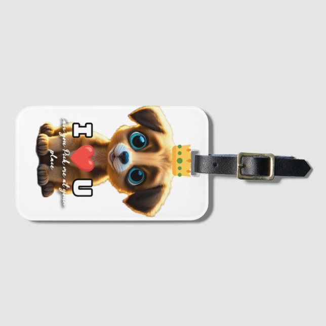 Etiqueta Para Maletas Perrito de corte (Anverso horizontal)