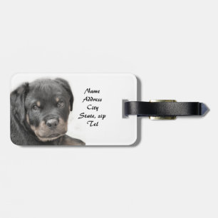 Etiqueta Para Maletas Perrito de Rottweiler