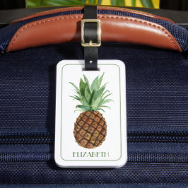 Etiqueta Para Maletas Perrito Tropical Pineapple Personalizado