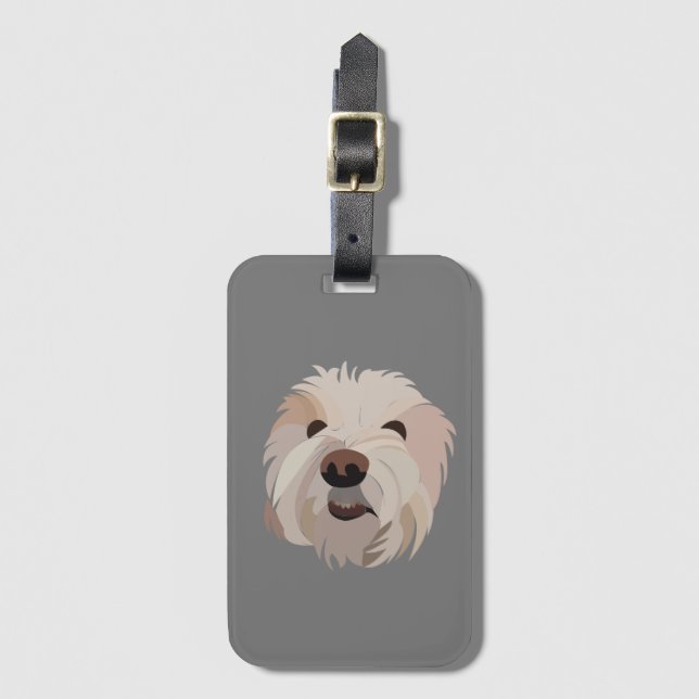 Etiqueta Para Maletas Perro Bichon Frise Cute Dog (Anverso vertical)