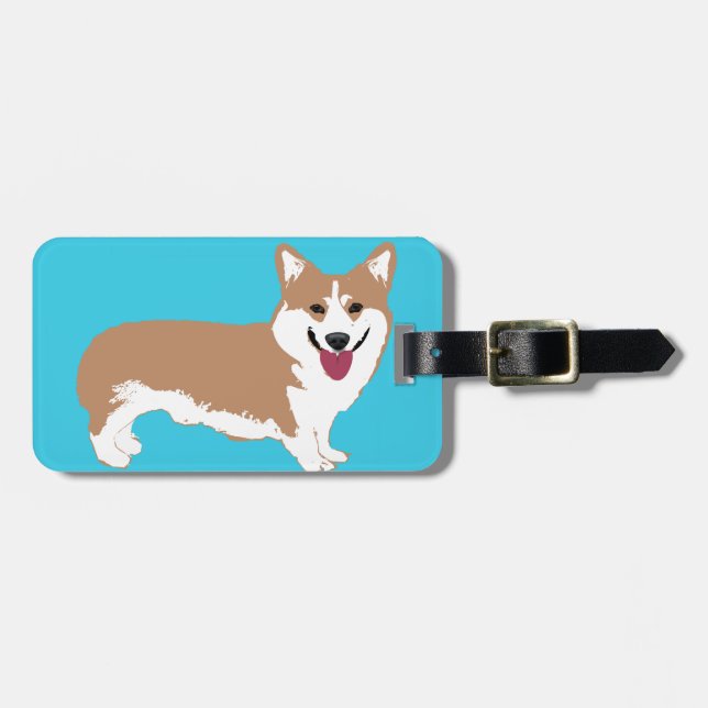 Etiqueta Para Maletas Perro Corgi (Frente Horizontal)