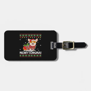 Etiqueta Para Maletas Perro Corgi Feliz Corgmas Santa Corgi Navidad Fea
