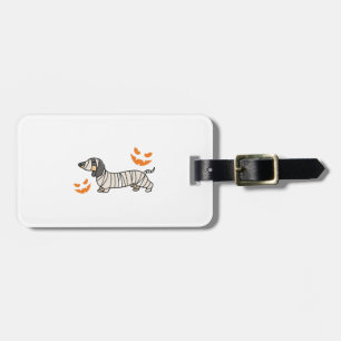 Etiqueta Para Maletas Perro Dachshund Halloween Caramelo de Elote Luna L