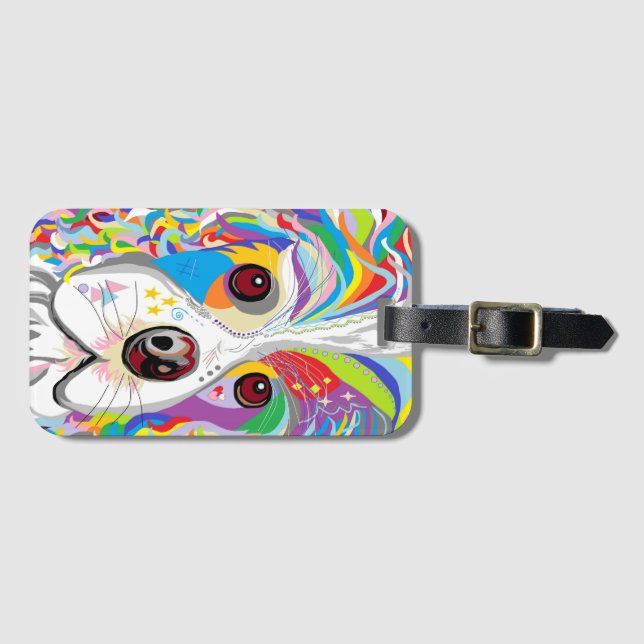 Etiqueta Para Maletas Perro de aguas (Anverso horizontal)