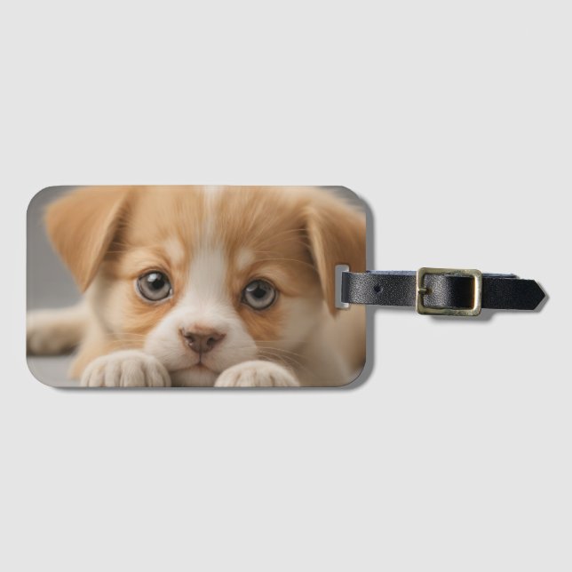 Etiqueta Para Maletas Perro de cachorro (Anverso horizontal)