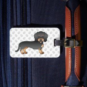 Etiqueta Para Maletas Perro De Dibujos Animados De Raza Dachshund De Pel