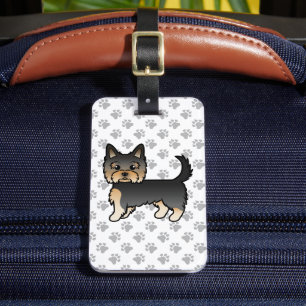 Etiqueta Para Maletas Perro De Dibujos Animados Yorkshire Terrier Negro