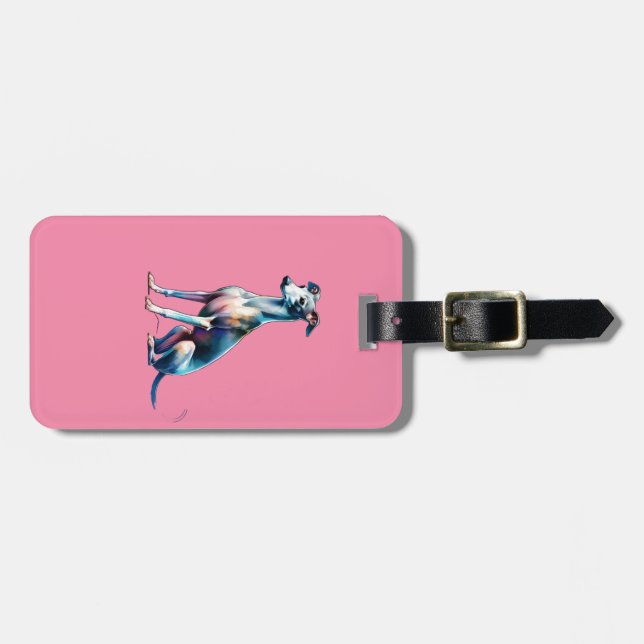 Etiqueta Para Maletas Perro de Greyhound italiano (Frente Horizontal)