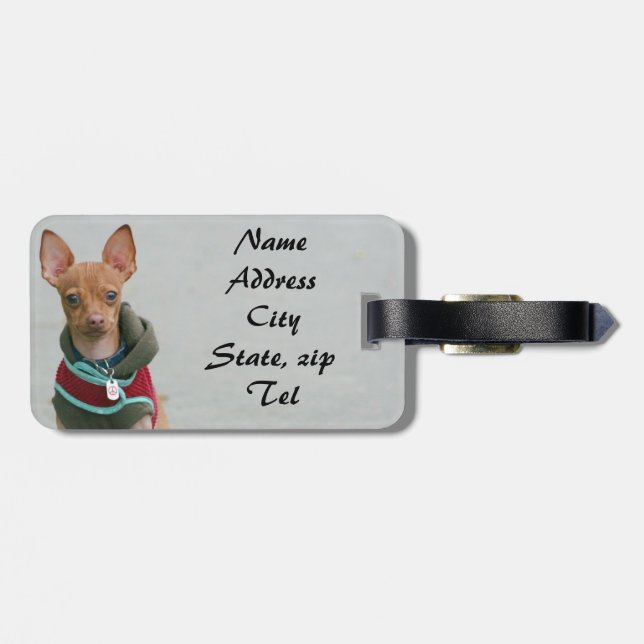 Etiqueta Para Maletas Perro de la chihuahua (Atrás Horizontal)