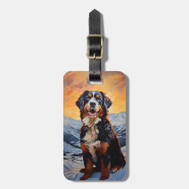 Etiqueta Para Maletas Perro de montaña de Bernese (Frente Vertical)