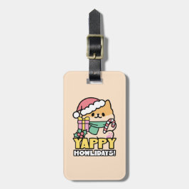 Etiqueta Para Maletas Perro de Navidades Cuadros - Yappy Howlidays