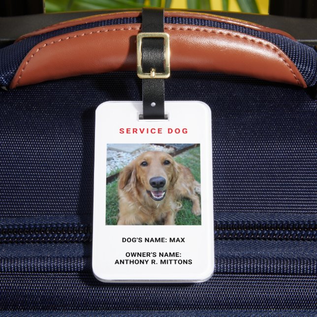 Etiqueta Para Maletas Perro de servicio (Anverso In situ 2)