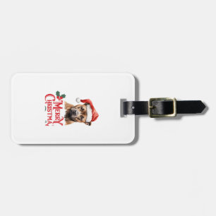 Etiqueta Para Maletas Perro de Sussex Navidad