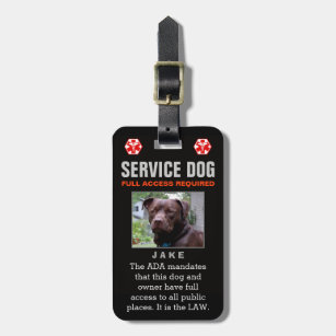 Etiqueta Para Maletas Perro del servicio - insignia requerida acceso