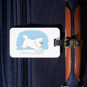 Etiqueta Para Maletas Perro Esquimal Americano - Felices Fiestas Eskie