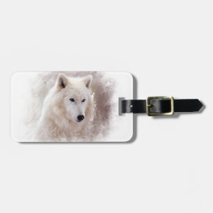 ETIQUETA PARA MALETAS PERRO ESQUIMAL SIBERIANO BLANCO