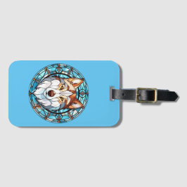 Etiqueta Para Maletas Perro Husky Siberiano de Cristal Manchado