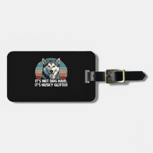 Etiqueta Para Maletas Perro Husky Siberiano Divertido y Lindo Brillo Cam