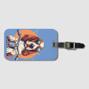 Etiqueta Para Maletas Perro lindo en la puesta de sol Espiral Foto portá