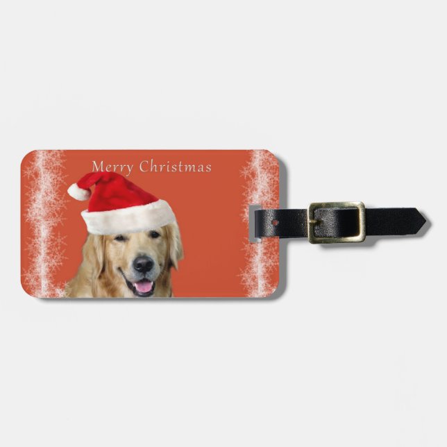 Etiqueta Para Maletas Perro navidad (Frente Horizontal)