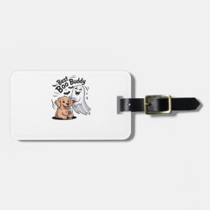 Etiqueta Para Maletas Perro y fantasma bebiendo vino. Camiseta clásica