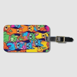 Etiqueta Para Maletas Perros alegres y coloridos, perros felices