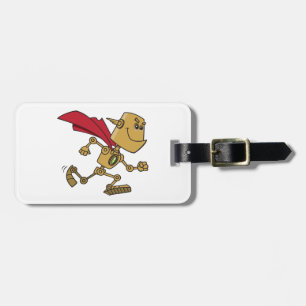 Etiqueta Para Maletas Personaje de dibujos animados de robot superhéroe