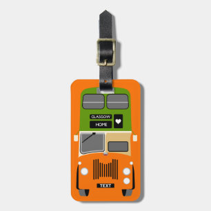 Etiqueta Para Maletas Personalice el autobús retro del autobús de dos