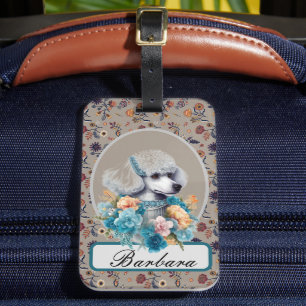 Etiqueta Para Maletas Personaliza Caniche Vintage