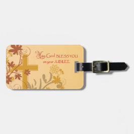 Etiqueta Para Maletas Personaliza, Jubilee Aniversario Nun Cross, Swirls