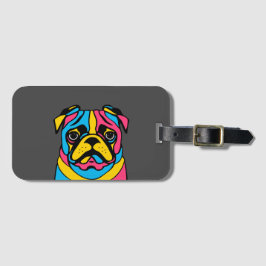 Etiqueta Para Maletas personalizable 3 tono pug