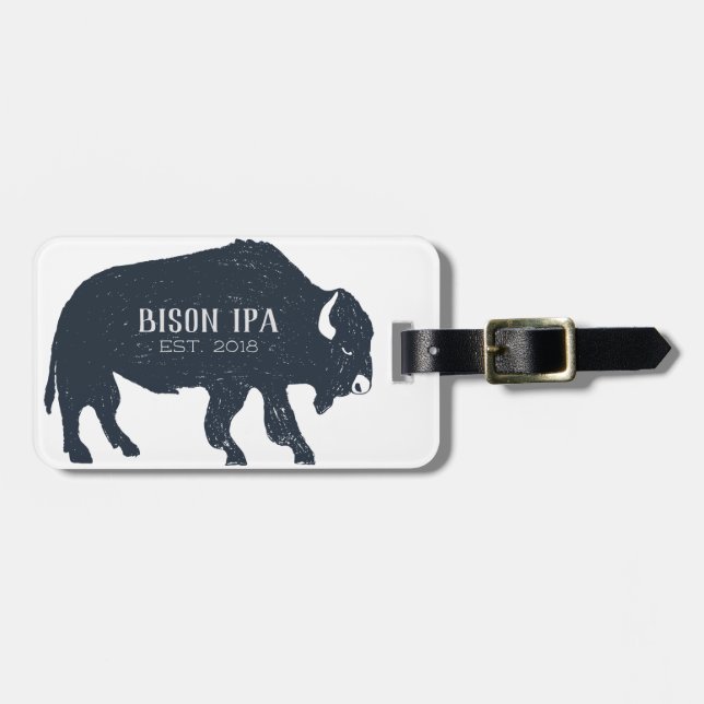 Etiqueta Para Maletas Personalizable Bison Silhouette (Frente Horizontal)