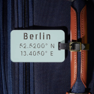 Etiqueta Para Maletas Personalizable de longitud Berlin Latitude