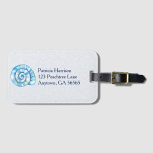 Etiqueta Para Maletas Personalizable de vacaciones de Seashell Beach