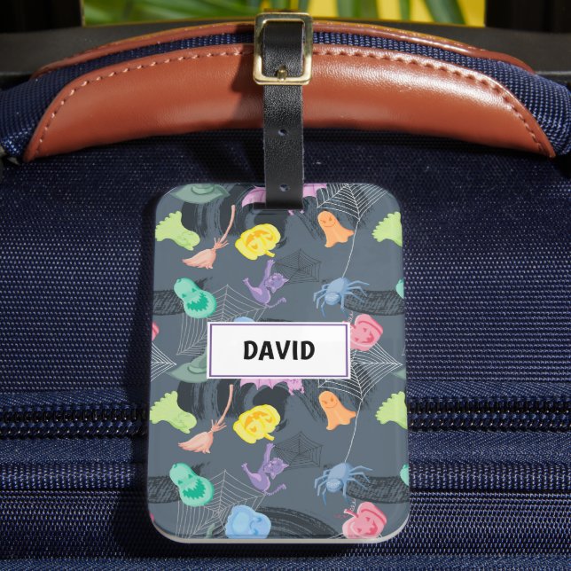 Etiqueta Para Maletas Personalizable divertido de Halloween (Anverso In situ 2)